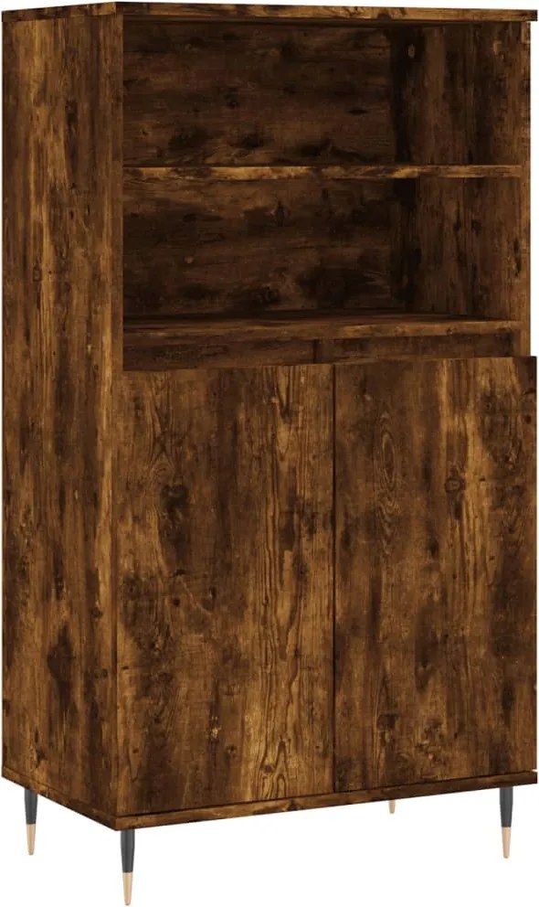 vidaXL füstös tölgy színű szerelt fa magasszekrény 60 x 36 x 110 cm