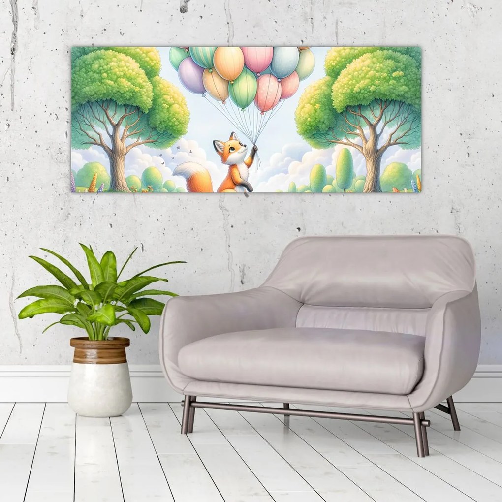 Kép – Boldog róka (120x50 cm)