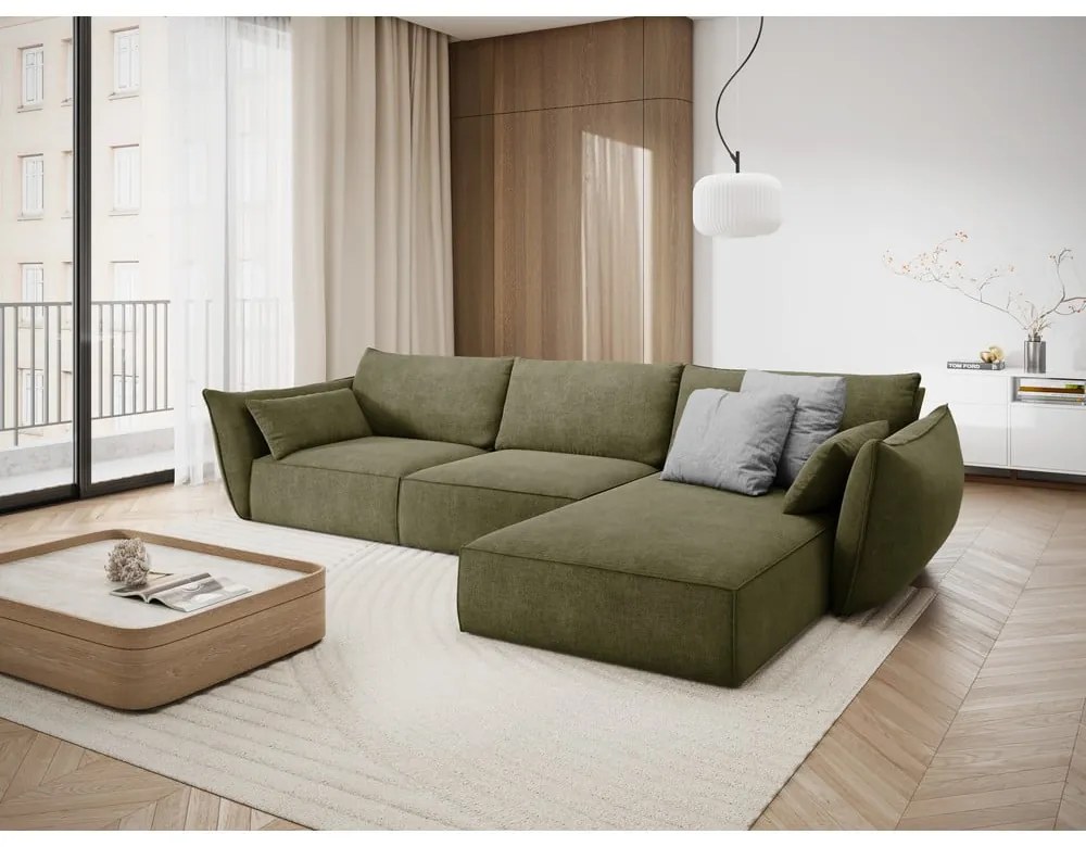 Zöld sarokkanapé (jobb oldali) Vanda – Mazzini Sofas
