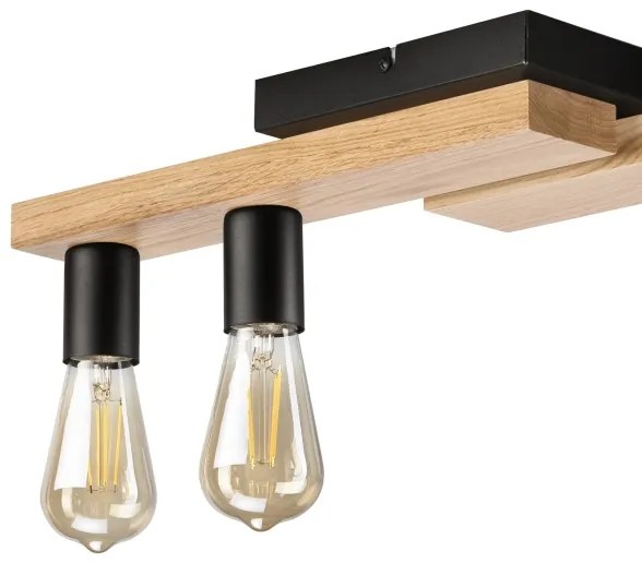 Felületre szerelhető csillár MATTE 4xE27/15W/230V fekete/tölgy