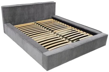 Franciaágy 160 cm Gretty S (sötétszürke) (ágyráccsal) (tárolóhellyel). 1104236