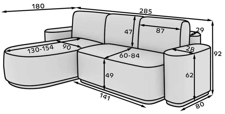 Zöld zsenília kinyitható-tárolóhelyes sarokkanapé (bal oldali-heverő résszel) Aurumm – ELTAP