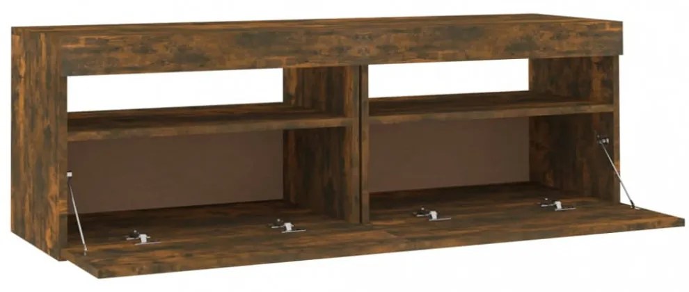 füstös tölgy színű TV-szekrény LED-ekkel 120x35x40 cm