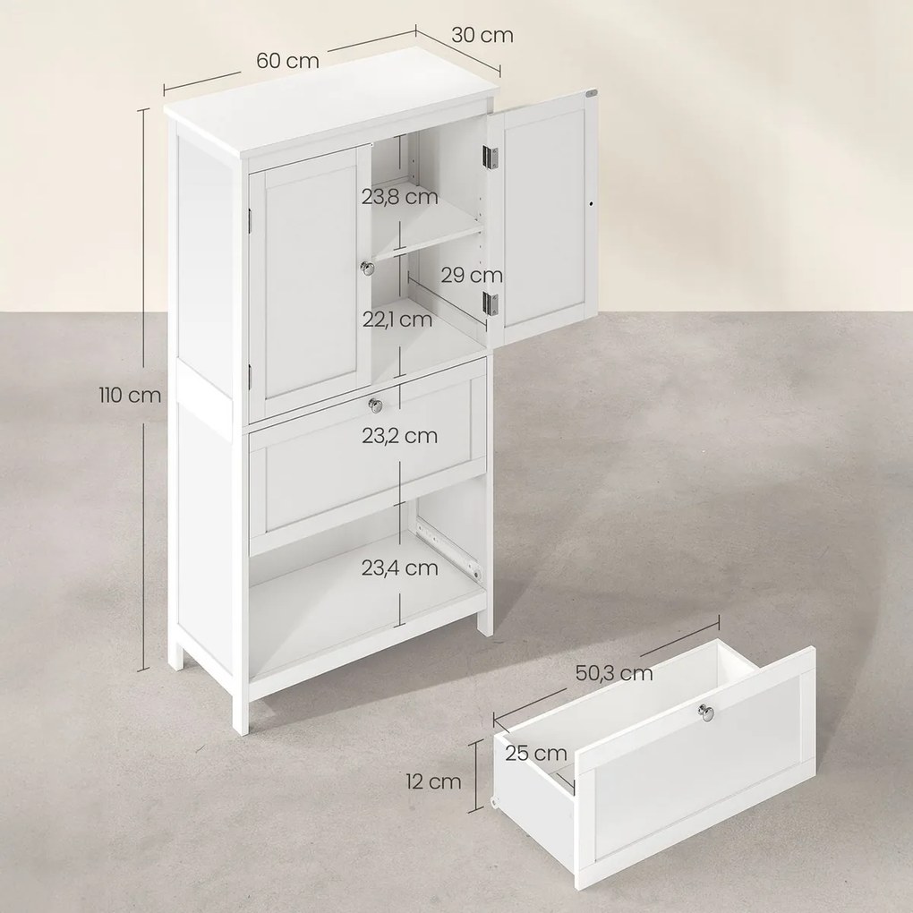 E1055 WT komód, 60 cm
