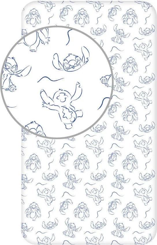 Disney Lilo és Stitch, A csillagkutya Stellar Waves gumis lepedő 90x200 cm