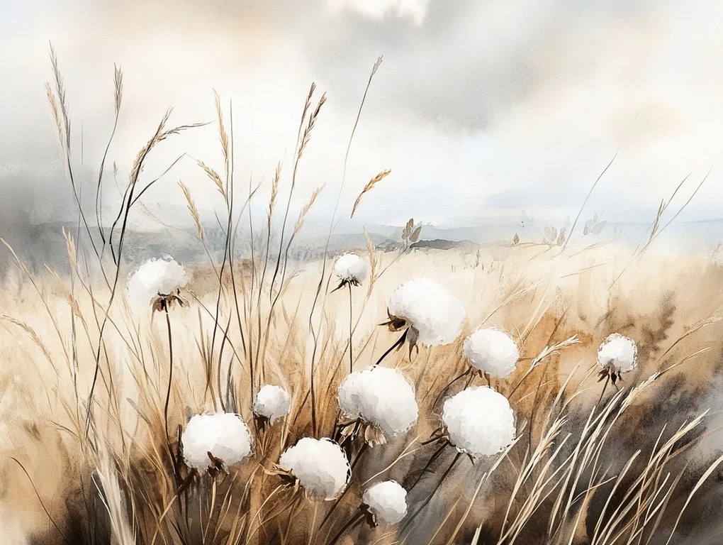 Vászonkép Canvas Természet Rét Fű Virágok Pamut 80x60