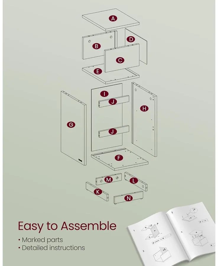 Éjjeliszekrény 2 fiókkal, nyitott rekesszel balra vagy jobbra szerelhető, felhő fehér