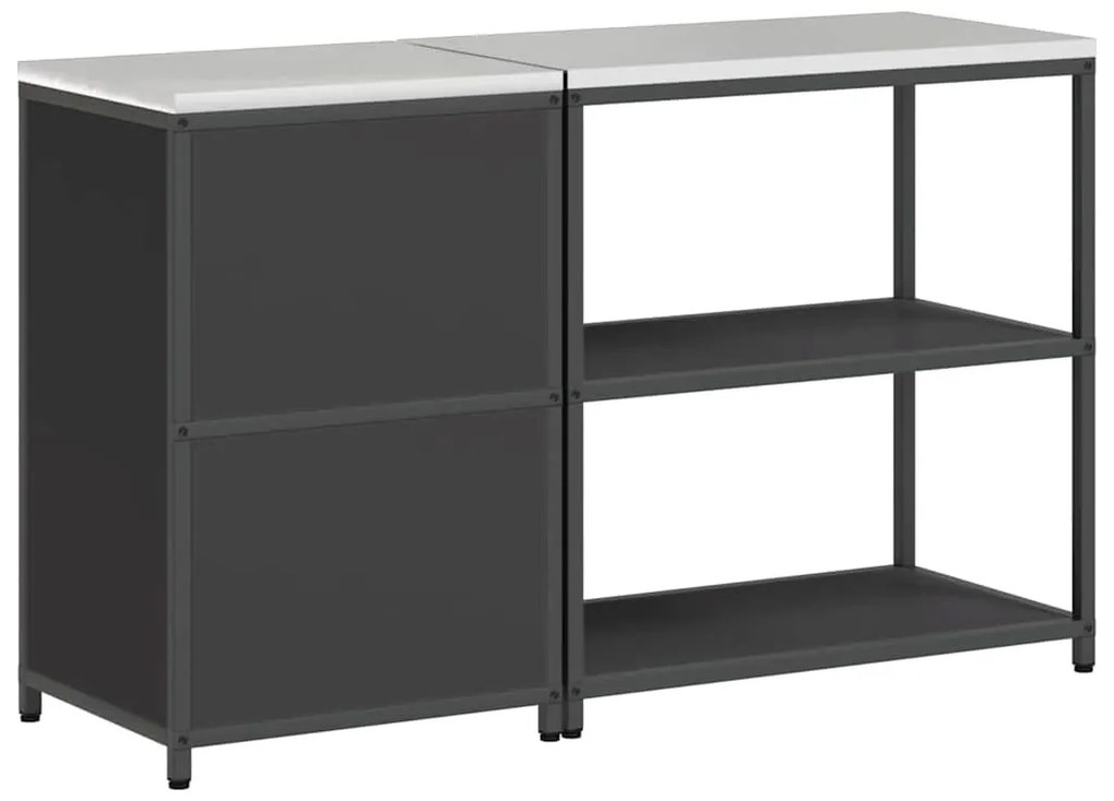Konyhai Tároló Készlet polcokkal 2 pcs Fekete 150 x 50 x 92 cm