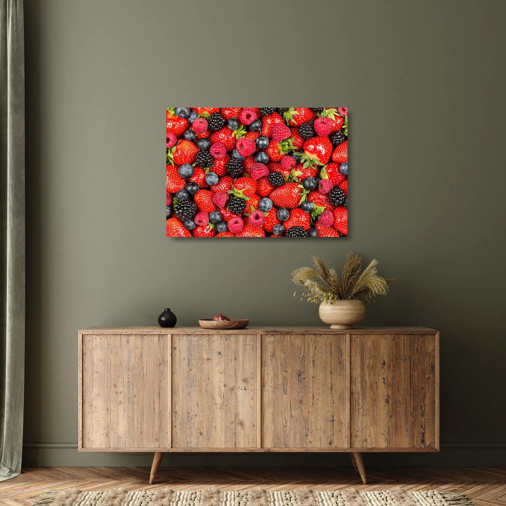 Kép - gyümölcs rakomány (üvegen) (70x50 cm)