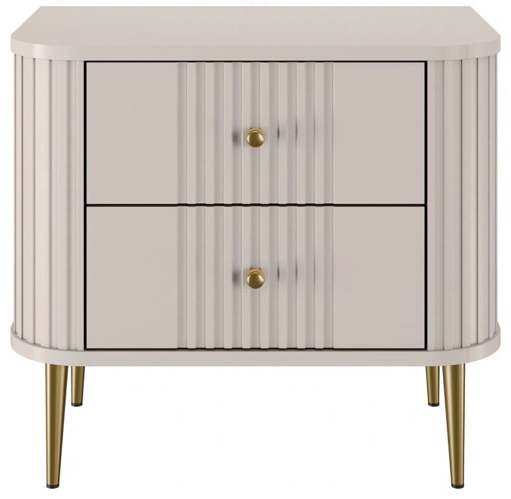 Vesper éjjeliszekrény szett 56 cm - kasmír / arany lábak