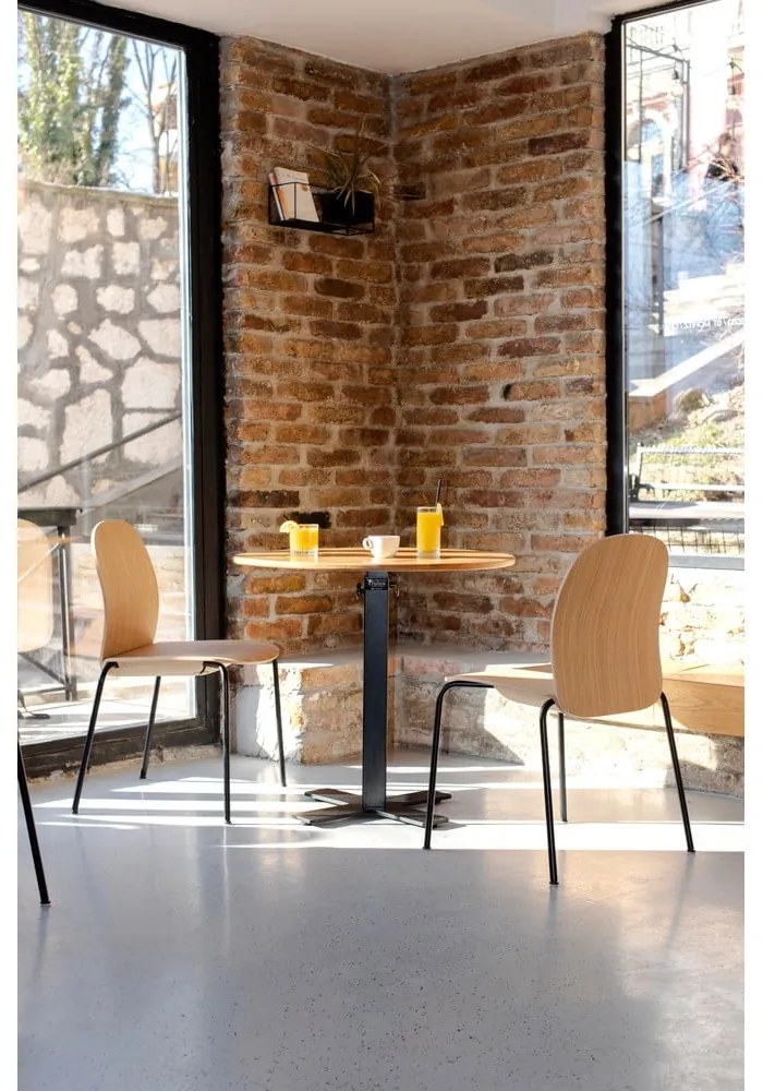 Barna rakásolható étkezőszék szett 2 db-os diófa dekorral Book – Gazzda