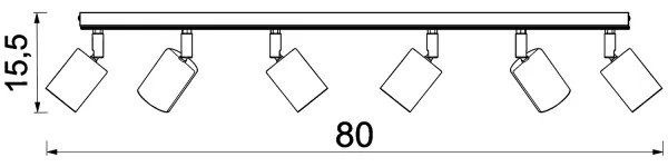Spotlámpa TULON 6xGU10/8W/230V fehér/tölgy