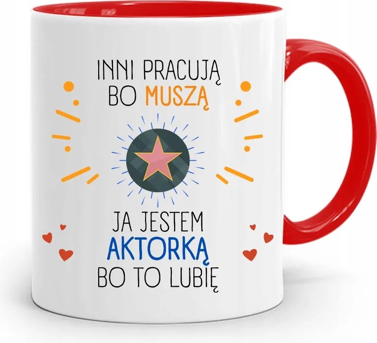 Színésznőnek Bögre Piros Születésnapi Ajándék fényképes nyomtatással