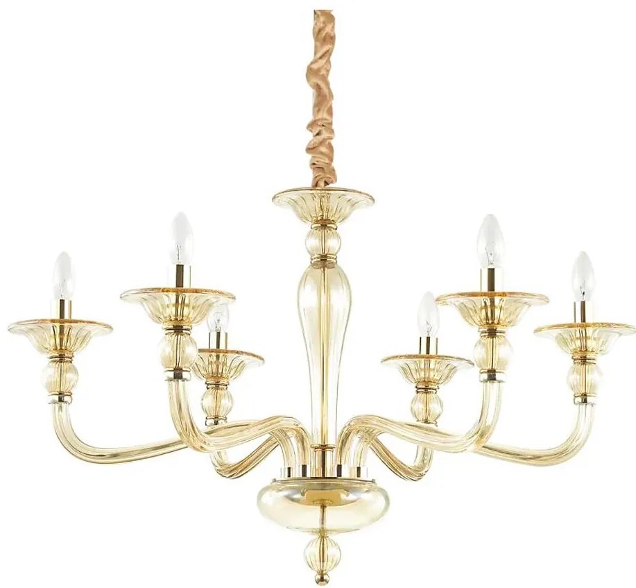 Ideal Lux - Csillár láncon DANIELI 6xE14/40W/230V átm. 85 cm réz