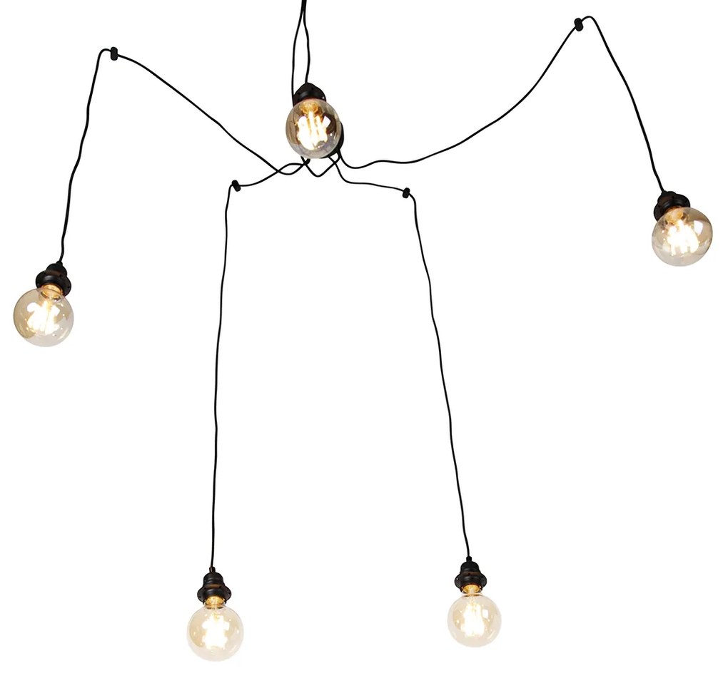 Okos függőlámpa fekete 5-lámpás, Wi-Fi G95-tel - Cava