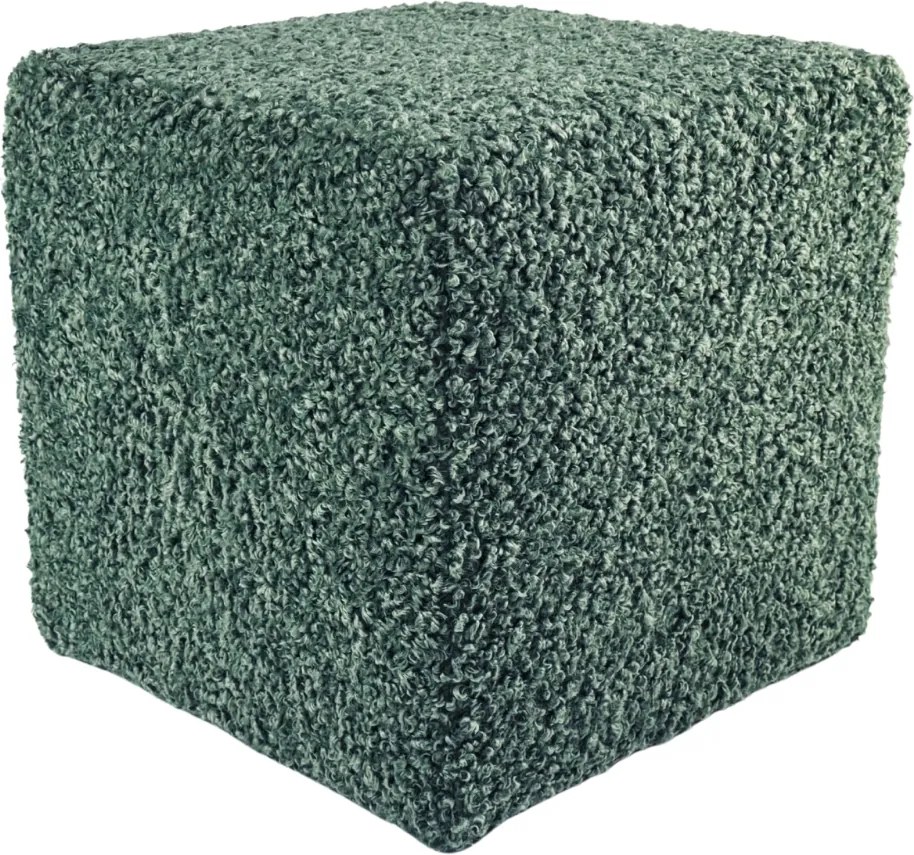 Négyzet alakú puff rolf teddy bouclé bárány türkiz szín