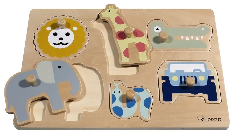 Fa formabeillesztős puzzle (részek száma 6) Safari – Kindsgut