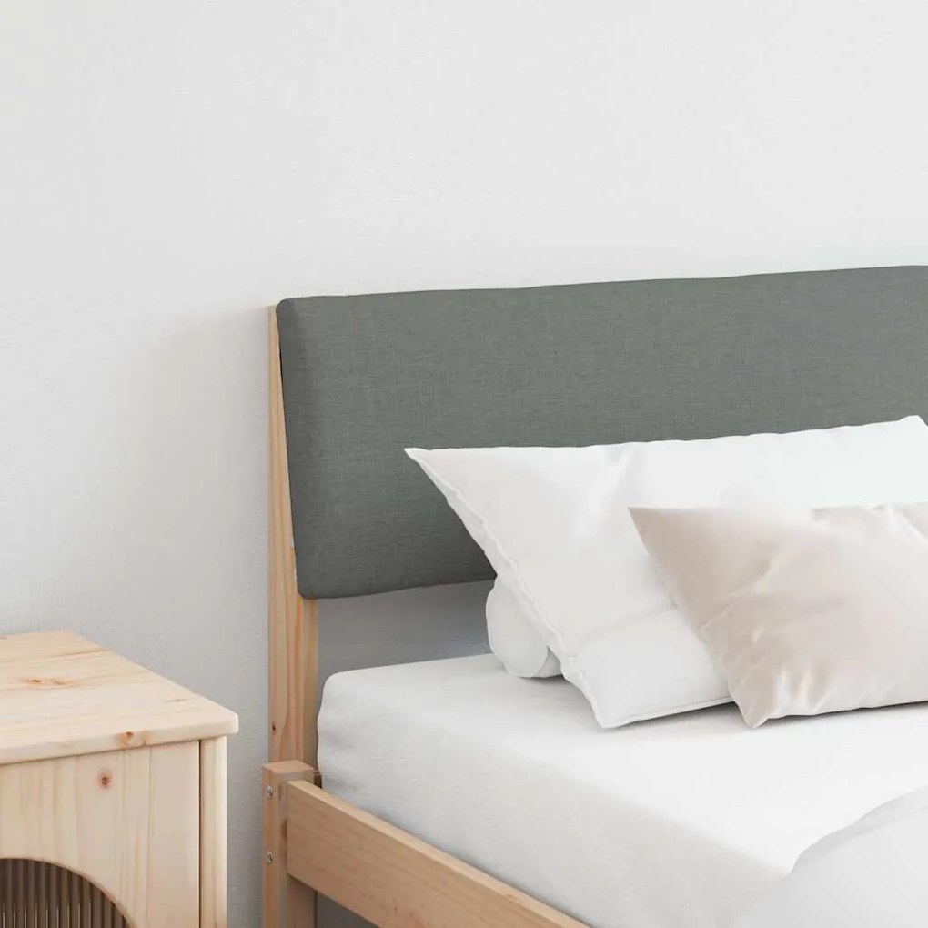 Kárpitozott fejtámla Sötétszürke 200 cm Tömör fenyőfa