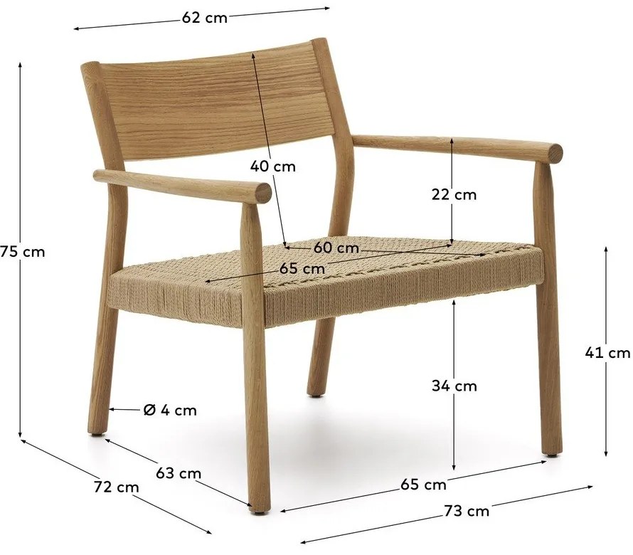Világos natúr színű szőtt fotel Yalia – Kave Home