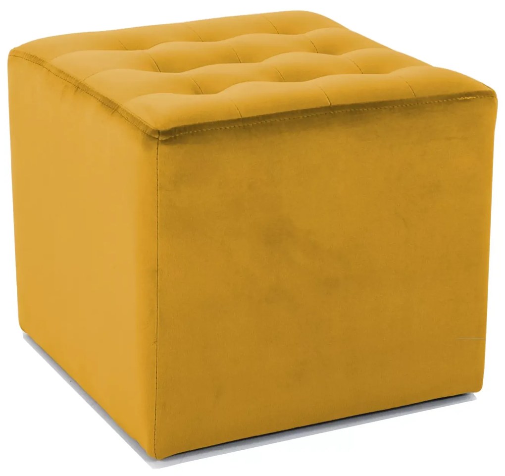 Mustárszínű LORI VELVET puff