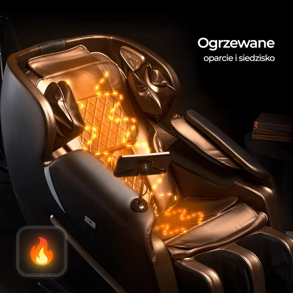 Masszázsfotel barna műbőr angol menüvel – VX MAX