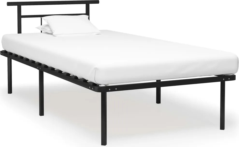 vidaXL fekete fém ágykeret 100 x 200 cm
