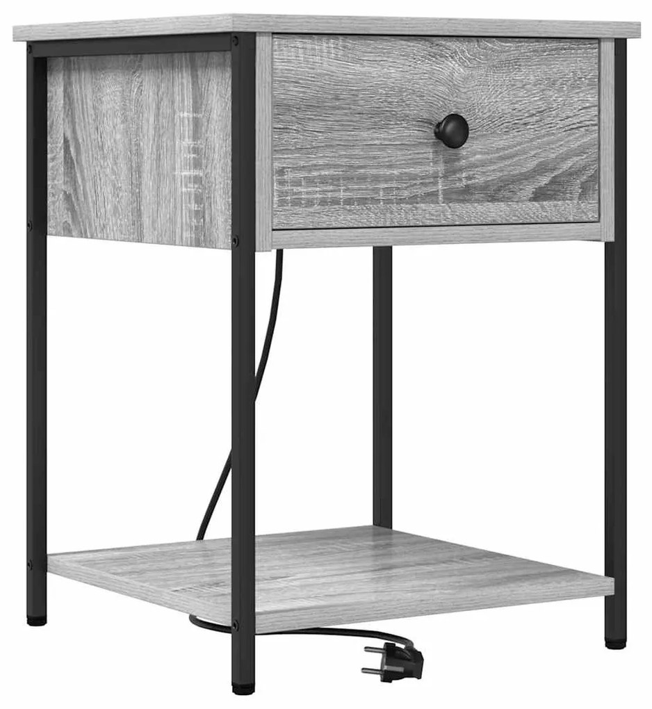 Éjjeliszekrény 2 pcs Szürke sonoma 42 x 41 x 56 cm Faanyag