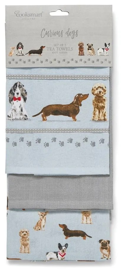 Curious Dogs 3 db-os pamut konyharuha szett - Cooksmart ®