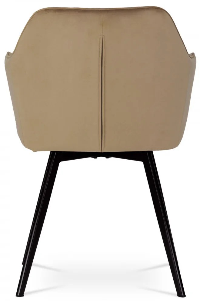 Scaun pivotant cu tapițeria de catifea culoare cappuccino DCH-425