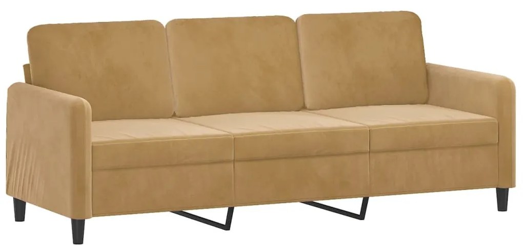 vidaXL 3 személyes barna bársony kanapé 180 cm