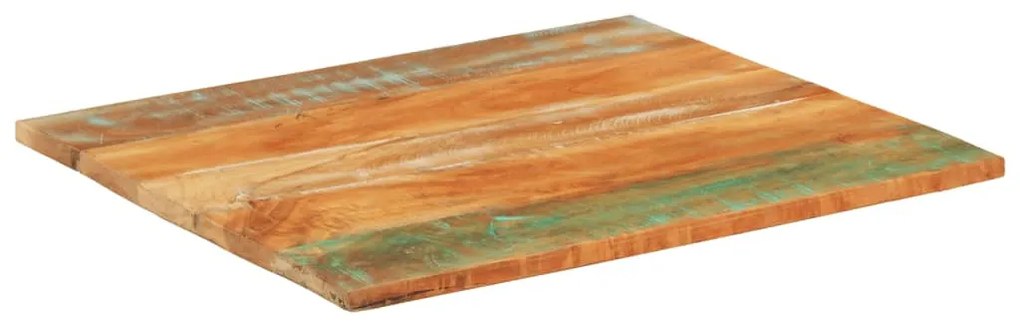 négyszögű tömör újrahasznosított fa asztallap 70x80 cm 25-27 mm
