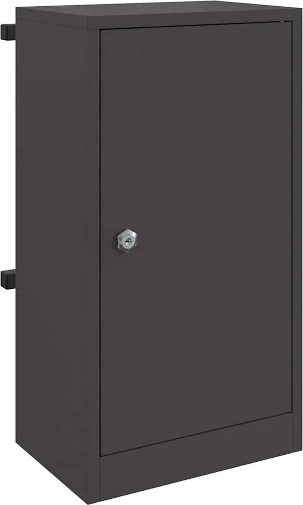 vidaXL postaláda tárolóval ajtóval zárral Fekete 30 x 20 x 55 cm Acél