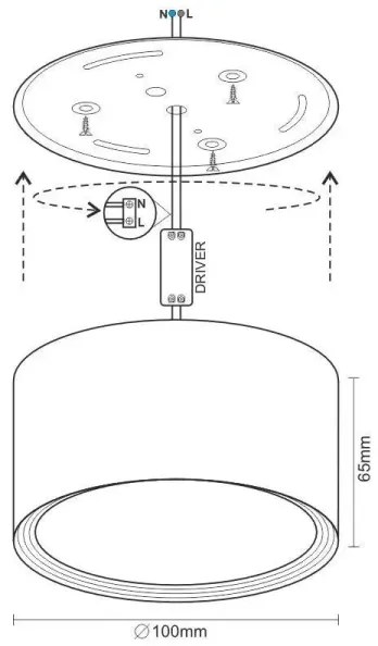 LED Spotlámpa LED/12W/230V 4000K átm. 10 cm fekete