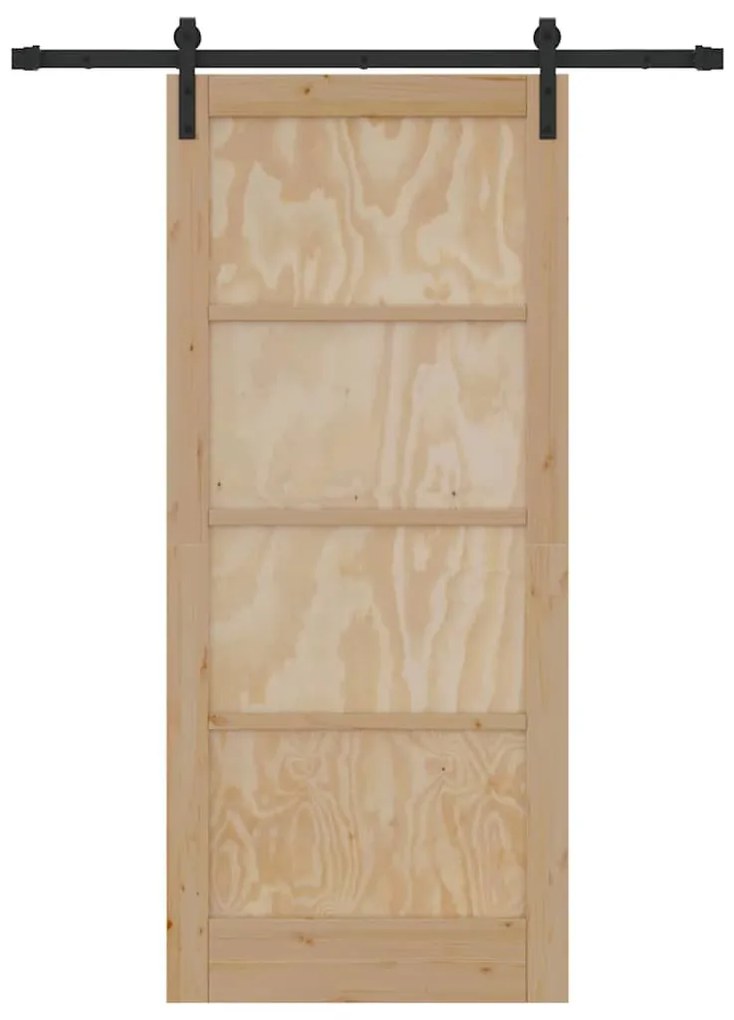 Csúszóajtó Természetes és fekete 86 x 198.5 cm