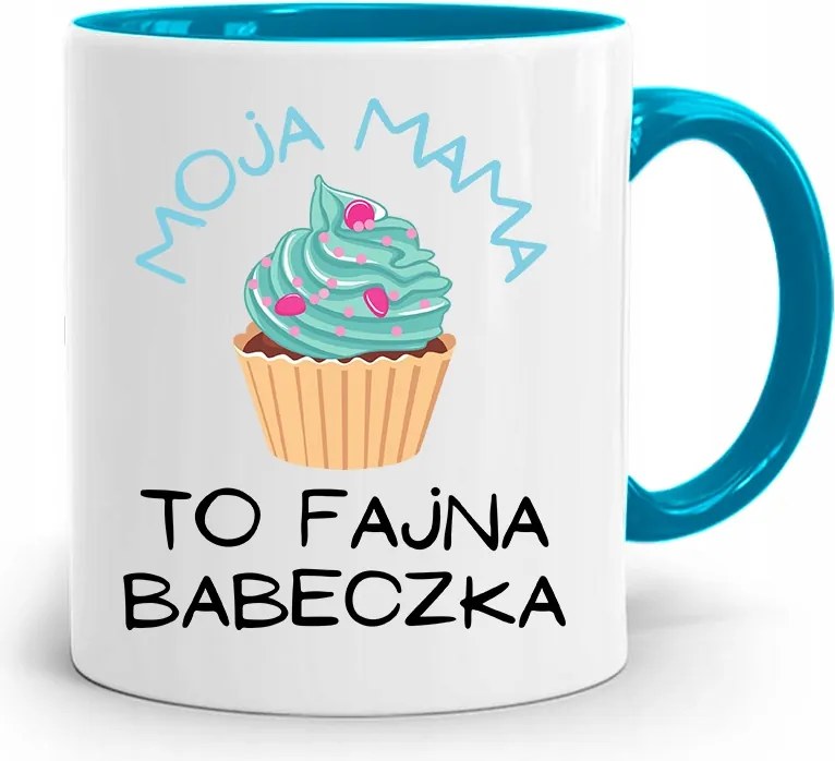 Kék Bögre Anyukáknak Anyukámnak Hűvös Muffin nyomott mintával, fényképpel