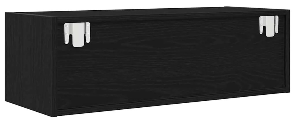 fekete tölgy színű szerelt fa TV-szekrény 80x31x25,5 cm