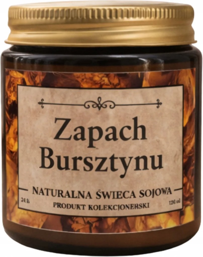Természetes szójagyertya – Borostyán illat 120 ml kézzel készített
