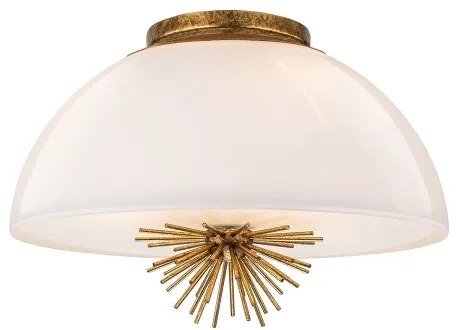 Quoizel STARING-3P-DG-OPAL-Csillár rúdon STARING 3xE14/40W/230V átm. 45,7cm arany