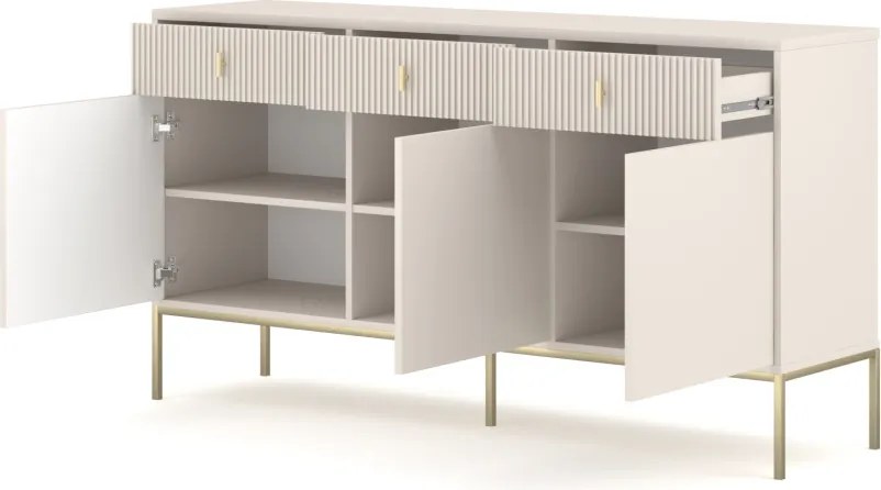 Komód MAGGIORE MA03 3 ajtó/3 fiók kasmír/arany