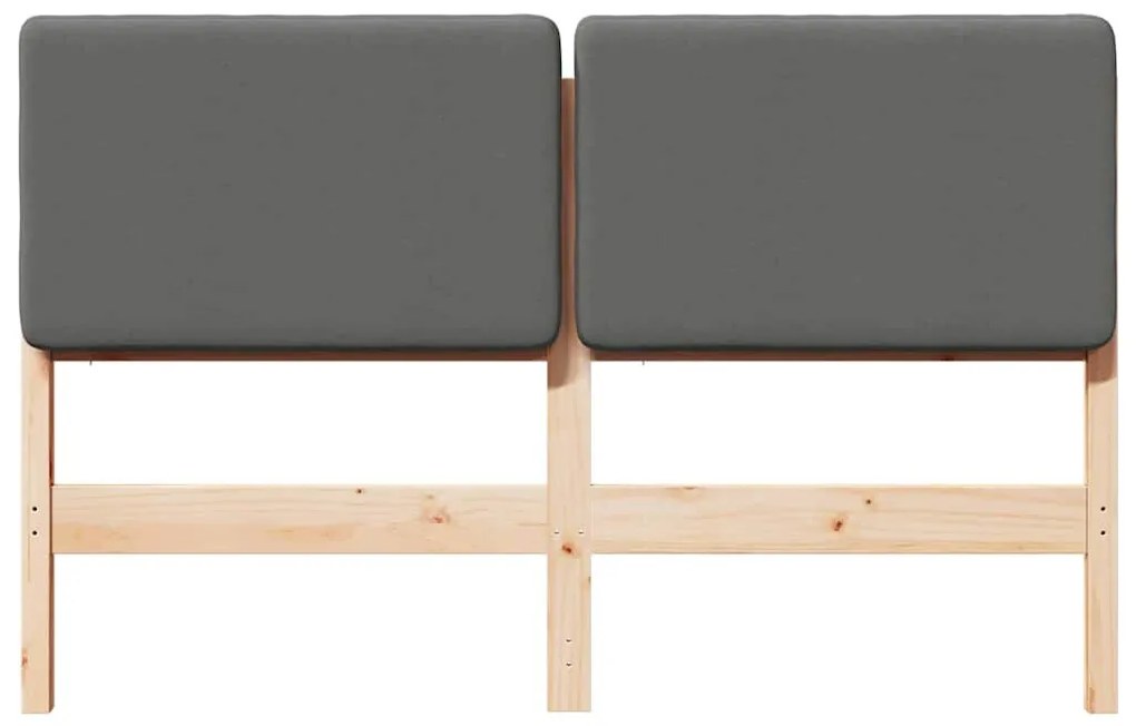 Kárpitozott fejtámla fejtámlával Barna és Világosszürke 160 cm