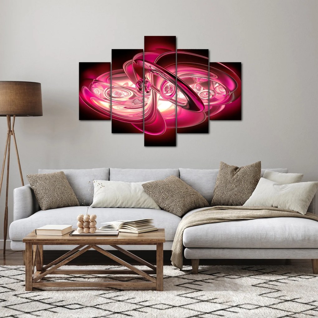 Rózsaszín fraktálos kép (150x105 cm)