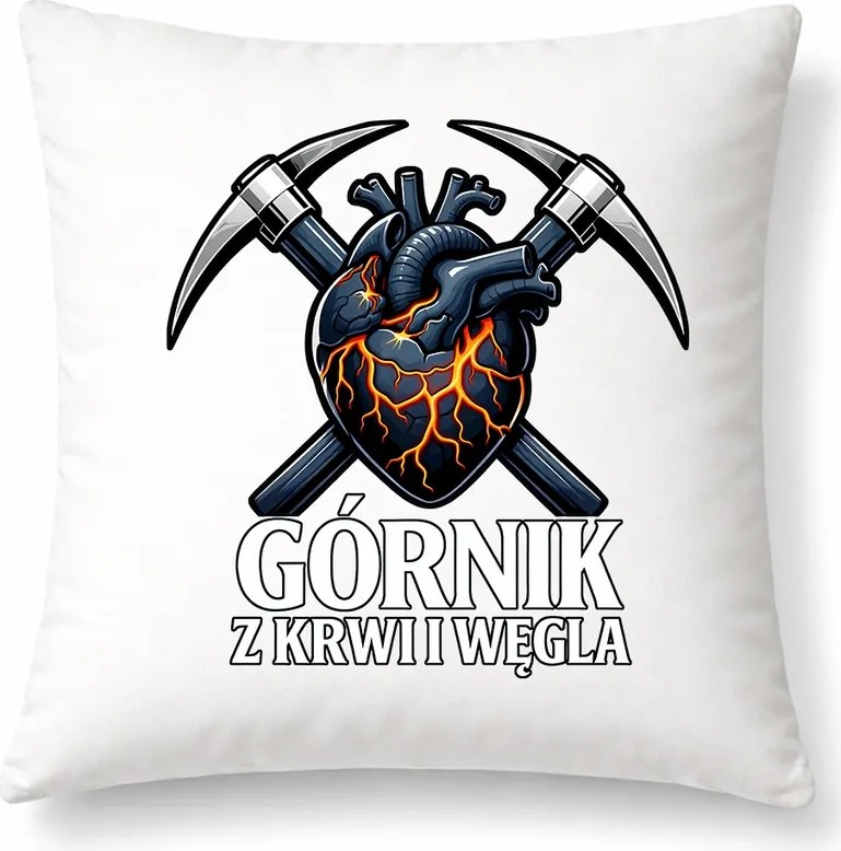 Bányász párna Fehér Dekoratív Ajándék Ötlet