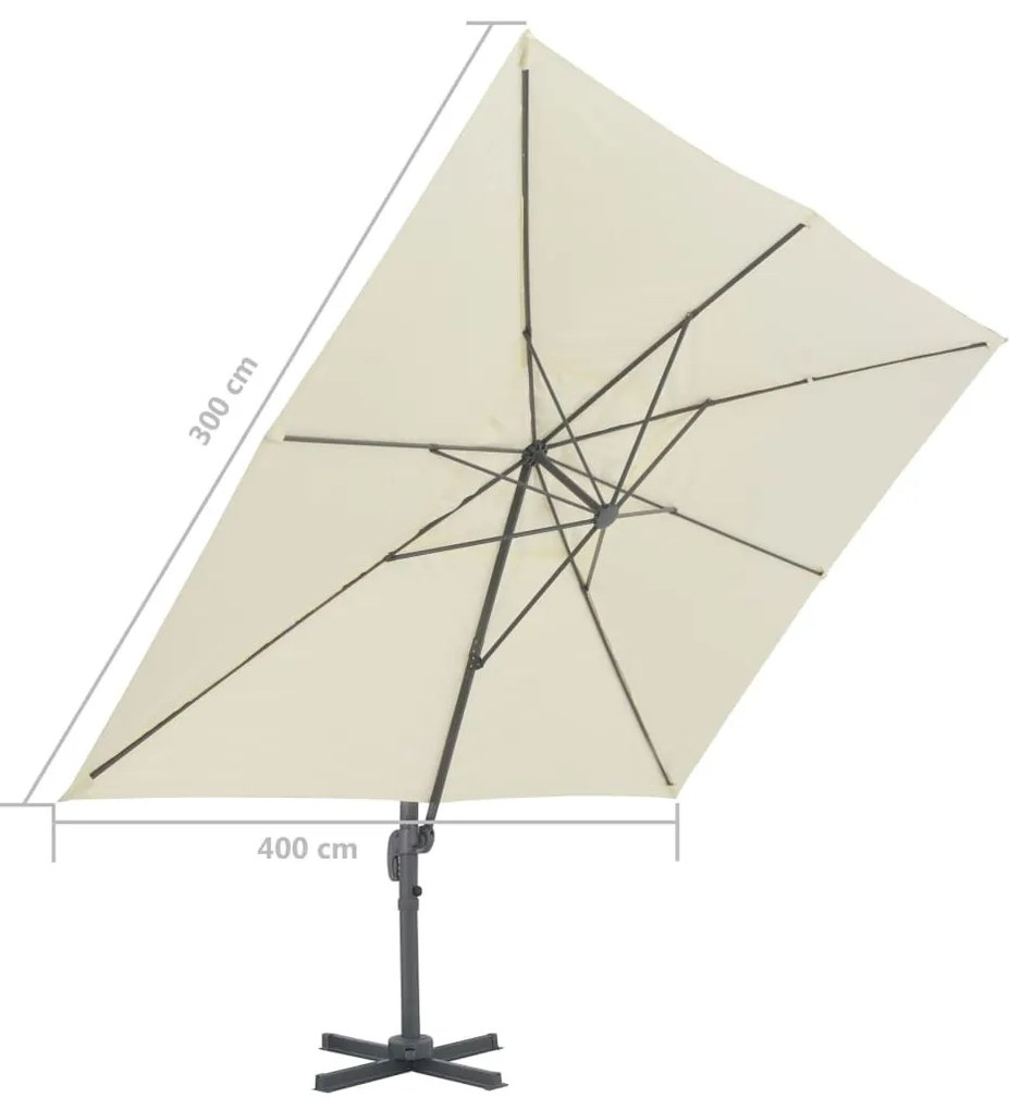 konzolos kerti napernyő alumínium rúddal 400 x 300 cm homokszínű