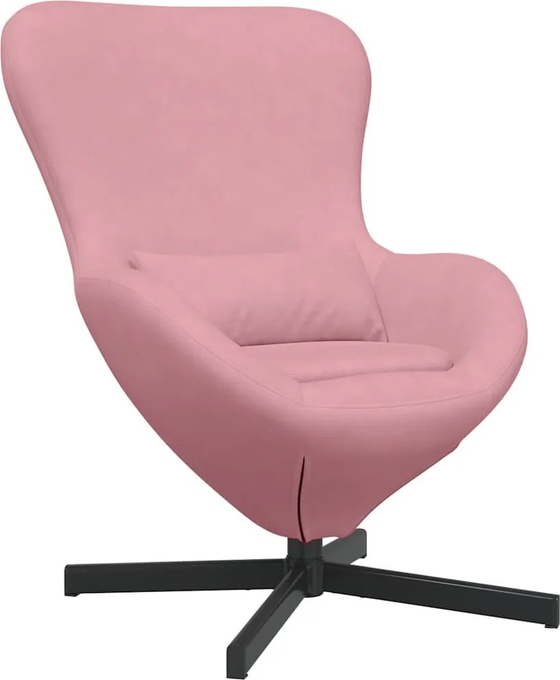 vidaXL Tojásfotel Rózsaszín 63 x 73 x 90 cm Bársony