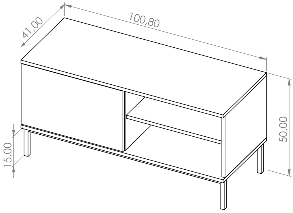 TV asztal Quebec 1D (hikori-fa). 1051873