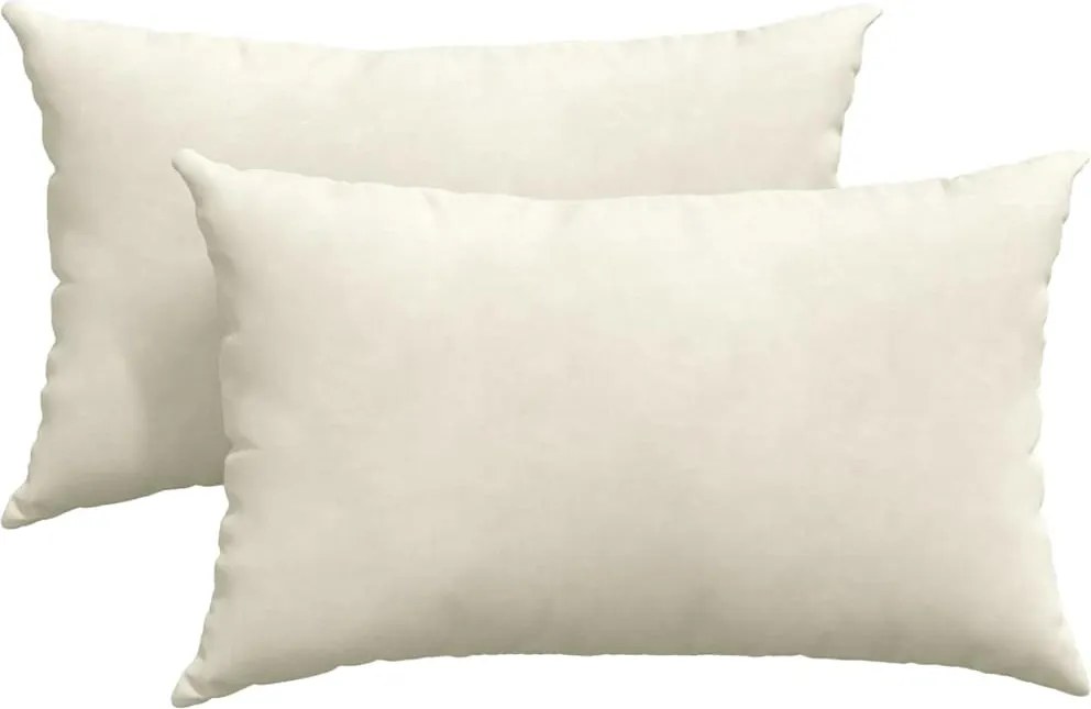 vidaXL Kanapé párnák 2 pcs Krém 50 x 30 cm Bársonyos szövet