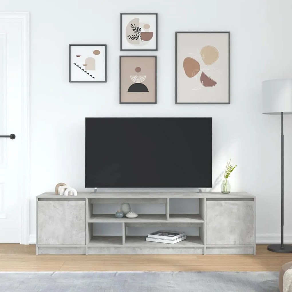 betonszürke szerelt fa TV-szekrény 188,5x41x50 cm