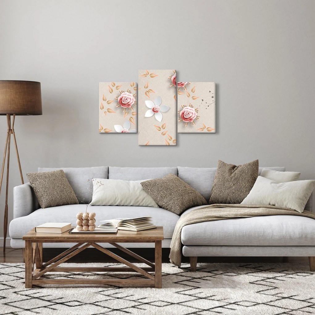 Kép - rózsa virágok (90x60 cm)