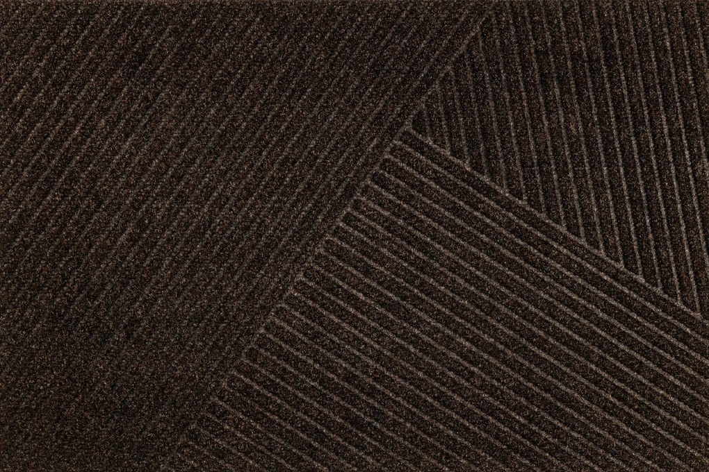 Lábtörlő kültéri bejárati szőnyeg|Dune|Stripes Dark brown 60x90cm