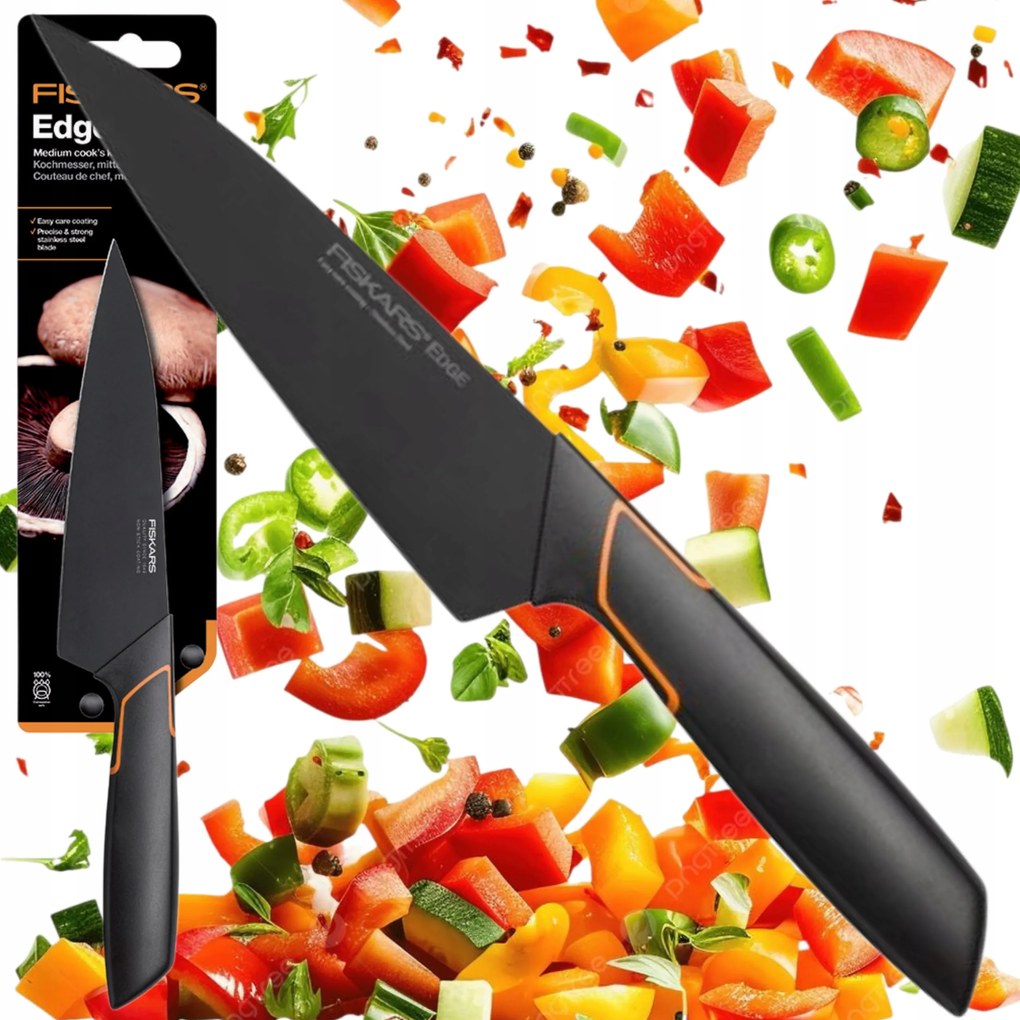 Fiskars Fekete Séf Konyhakés 15CM Edge Éles Prémium Konyha